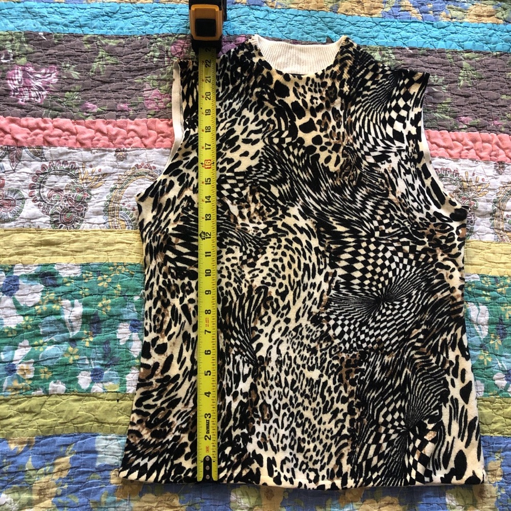 Leopard Optical Illusion Psychedelic Print Sleeve… - image 6